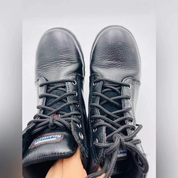 Skechers Workshire Peril ST Black Relaxed Fit Leather Steak Toe High Top Boots - Picture 8 of 9